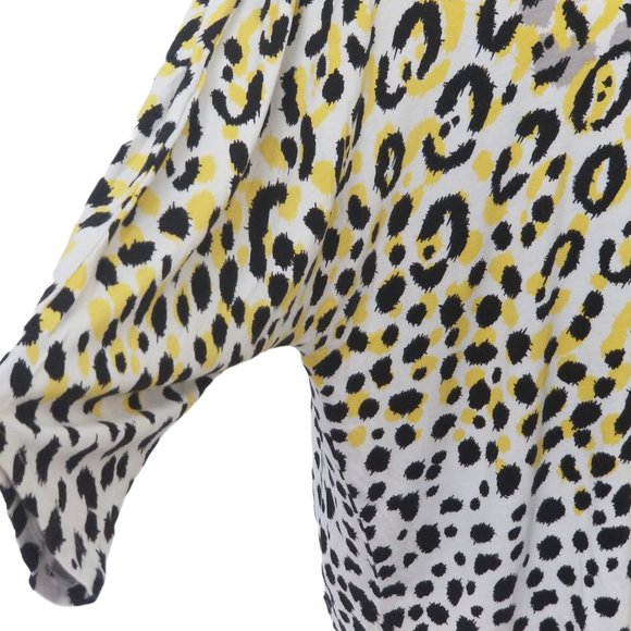 Ruby Rd Leopard Yellow & Black top - Size L - Picture 3 of 5